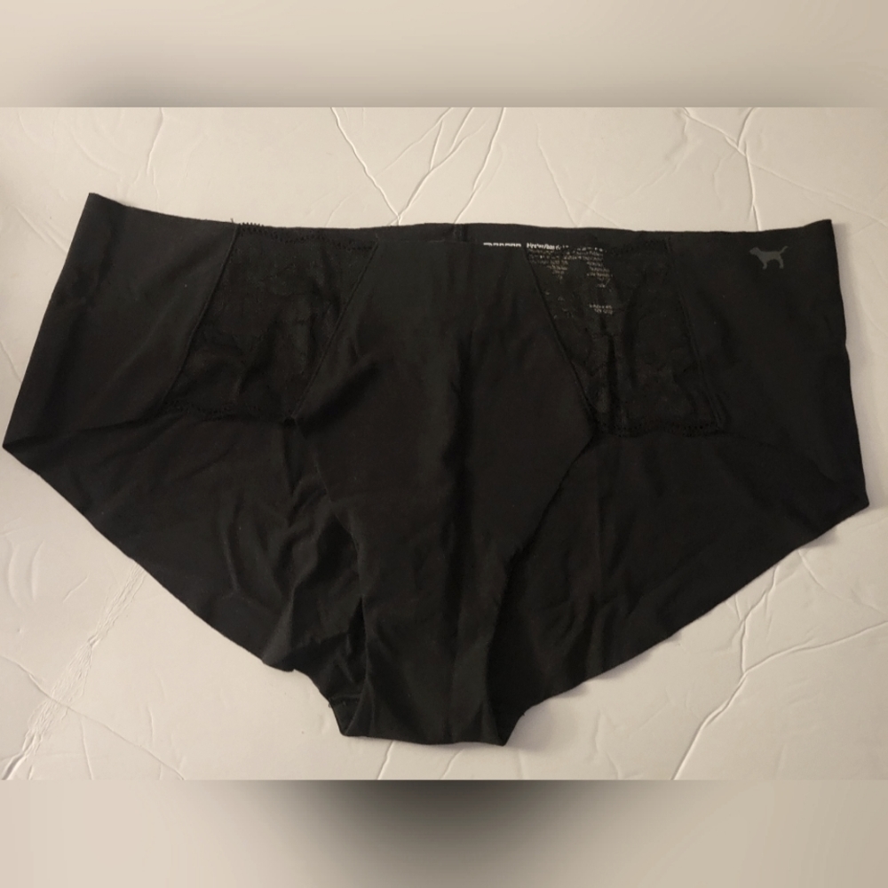 VS PinkVictoria's Secret No show hipster panty Size XXL NWT Black front lace